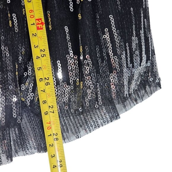 Vintage Roberta Sequin Cocktail Mini Dress Sweetheart Silver Black Size 7/8 - Picture 10 of 11
